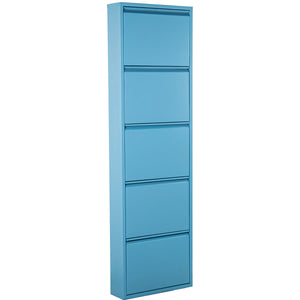 Shoe Rack Alexandra House Living Blue 50 x 170 x 15 cm 5 drawers-0