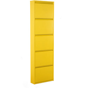 Shoe Rack Alexandra House Living Yellow 50 x 170 x 15 cm 5 drawers-0