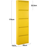 Shoe Rack Alexandra House Living Yellow 50 x 170 x 15 cm 5 drawers-2