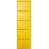 Shoe Rack Alexandra House Living Yellow 50 x 170 x 15 cm 5 drawers-1