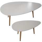 Set of 2 tables Alexandra House Living White Wood-0