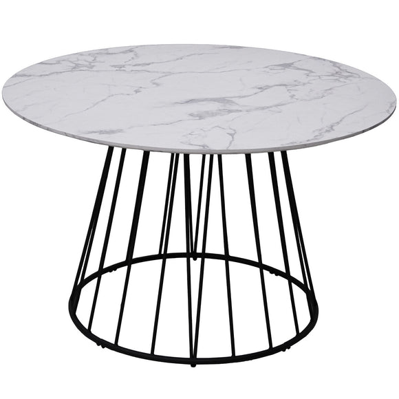 Dining Table Alexandra House Living White Black Metal 120 x 75 x 120 cm-0