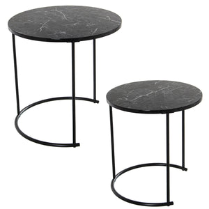 Set of 2 tables Alexandra House Living Black Metal-0