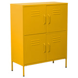 Sideboard Alexandra House Living Yellow Metal 80 x 102 x 35 cm-0