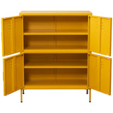 Sideboard Alexandra House Living Yellow Metal 80 x 102 x 35 cm-5