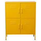 Sideboard Alexandra House Living Yellow Metal 80 x 102 x 35 cm-4