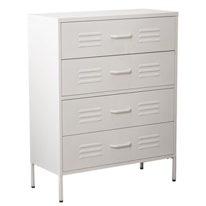 Chest of drawers Alexandra House Living White Metal 80 x 102 x 35 cm-0