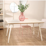 Dining Table Alexandra House Living White Metal 140 x 75 x 80 cm-2