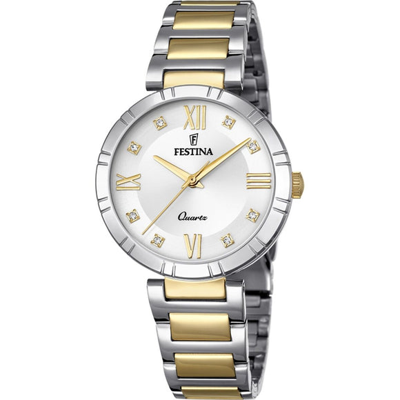 Men's Watch Festina F16937/A Gold Silver-0