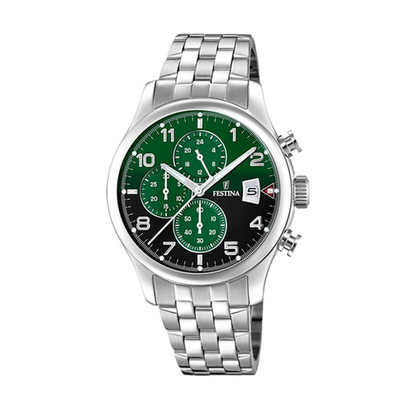 Men's Watch Festina F20374/7 Green Silver-0