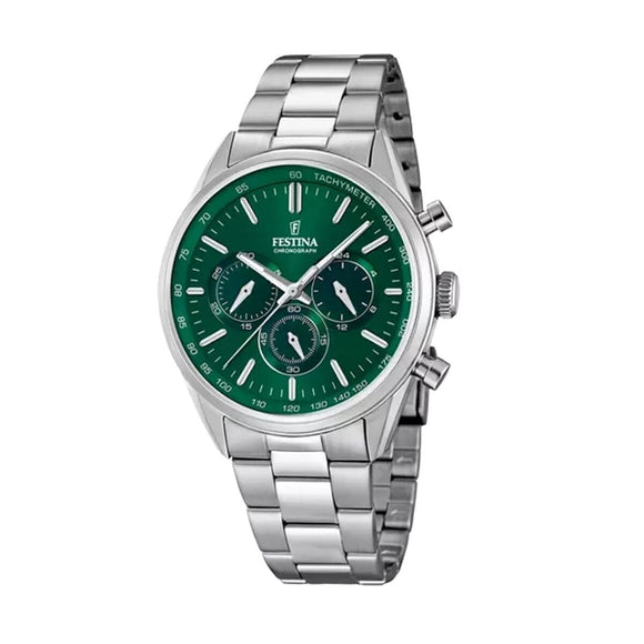 Men's Watch Festina F16820/R Green Silver-0