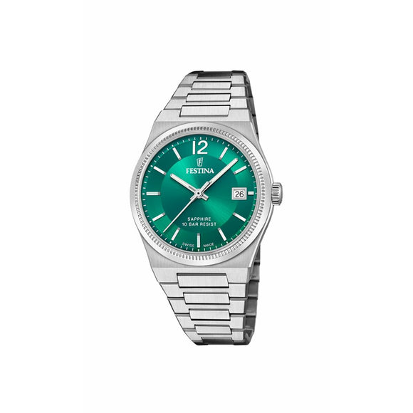 Men's Watch Festina F20035/5 Green Silver (Ø 35 mm)-0