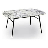 Side table Gift Decor White Black 90 x 76,5 x 160 cm Tempered Glass-0