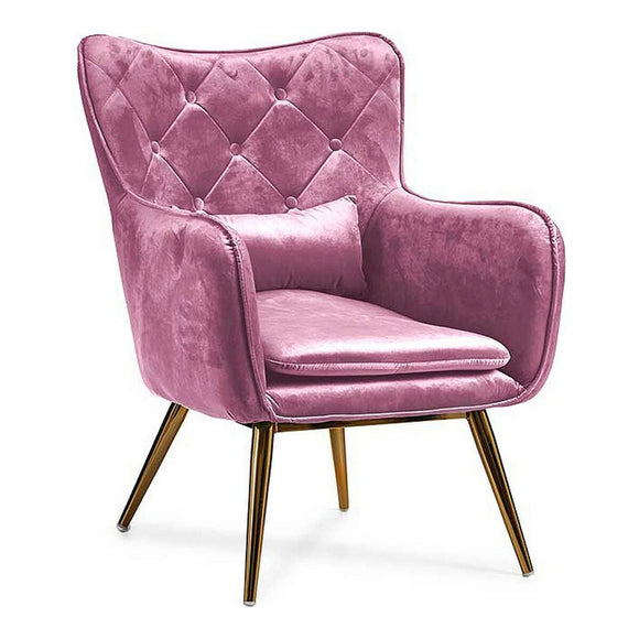 Armchair Pink Velvet (68 x 92 x 70 cm)-0