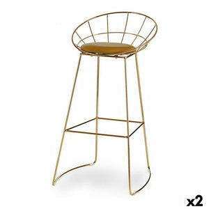 Stool Golden Mustard Iron (51 x 94 x 52 cm) (2 Units)-0