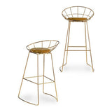 Stool Golden Mustard Iron (51 x 94 x 52 cm) (2 Units)-1