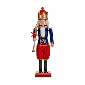 Decorative Figure Nutcracker Blue Music Red Movement Extendable Plastic-0