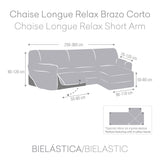 Right short arm chaise longue cover Eysa ROC Dark grey 120 x 120 x 360 cm-4