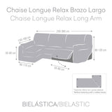 Left long arm chaise longue cover Eysa JAZ Brown 180 x 120 x 360 cm-5