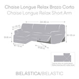 Right short arm chaise longue cover Eysa JAZ Grey 120 x 120 x 360 cm-3