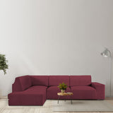 Left long arm chaise longue cover Eysa ROC Tile Dark Red 110 x 120 x 500 cm-2