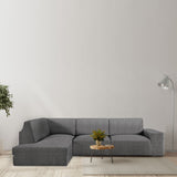Left long arm chaise longue cover Eysa ROC Dark grey 110 x 120 x 500 cm-2