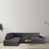 Sofa Cover Eysa JAZ Dark grey 110 x 120 x 500 cm-4