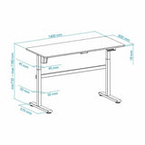 Desk TooQ TQESSD01-BK Black Steel (140 x 60 cm)-1