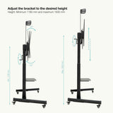 TooQ TV Stand with Wheels FS20406HM-B 60" 100"