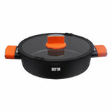 Casserole with glass lid Quttin Gastro Black Orange 36,5 x 27 x 8,5 cm (6 Units)-1