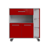 Kitchen Trolley Red White ABS (80 x 39 x 87 cm)-4