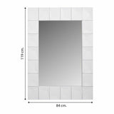 Wall mirror Alexandra House Living White Glass MDF Wood 4 x 119 x 84 cm-3