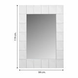 Wall mirror Alexandra House Living White Glass MDF Wood 4 x 119 x 84 cm-2