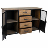 Sideboard Alexandra House Living Black Natural Metal Fir wood 34 x 82 x 120 cm-2