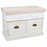 Storage chest with seat Alexandra House Living White Paolownia wood MDF Wood 35 x 50 x 70 cm-0