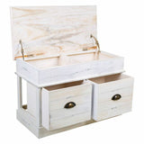 Storage chest with seat Alexandra House Living White Paolownia wood MDF Wood 35 x 50 x 70 cm-2