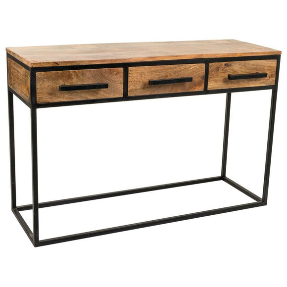 Hall Table with Drawers Alexandra House Living Brown Black Iron Mango wood 41 x 77 x 121 cm-0