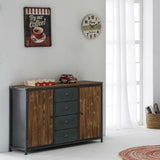 Sideboard Alexandra House Living Brown Grey Wood Metal 36 x 79 x 120 cm-6