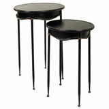 Set of 2 tables Alexandra House Living Black Metal 75 x 75 x 50 cm-0