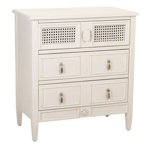 Chest of drawers Alexandra House Living Grey Pink Rattan Fir wood MDF Wood 36 x 70 x 65 cm-0