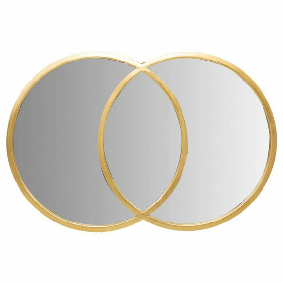 Wall mirror Alexandra House Living Gold Metal Glass MDF Wood 60 x 3 x 90 cm-0