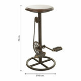 Stool Alexandra House Living Brown Black Metal MDF Wood 40 x 73 x 40 cm Pedals-1