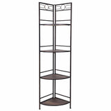 Corner Shelves Alexandra House Living Black Golden Metal MDF Wood 36 x 165 x 50 cm-4