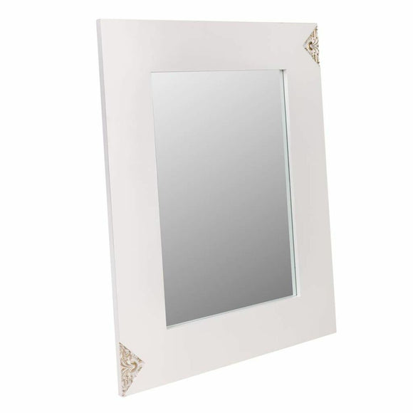 Wall mirror Alexandra House Living White Glass MDF Wood 2 x 90 x 70 cm-0