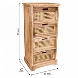 Chest of drawers Alexandra House Living Cane Paolownia wood 29 x 75 x 35 cm-1