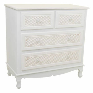 Chest of drawers Alexandra House Living White Cream Metal Pine MDF Wood 40 x 81 x 80 cm-0