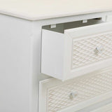 Chest of drawers Alexandra House Living White Cream Metal Pine MDF Wood 40 x 81 x 80 cm-2