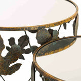 Set of 2 tables Alexandra House Living Golden Glass Iron 60 x 56 x 60 cm-3