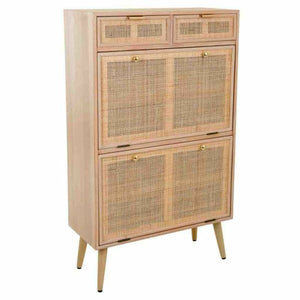 Shoe cupboard Alexandra House Living Natural Grille 120 x 32 x 70 cm-0