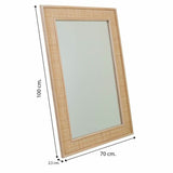 Wall mirror Alexandra House Living Natural MDF Wood 100 x 2 x 70 cm-1